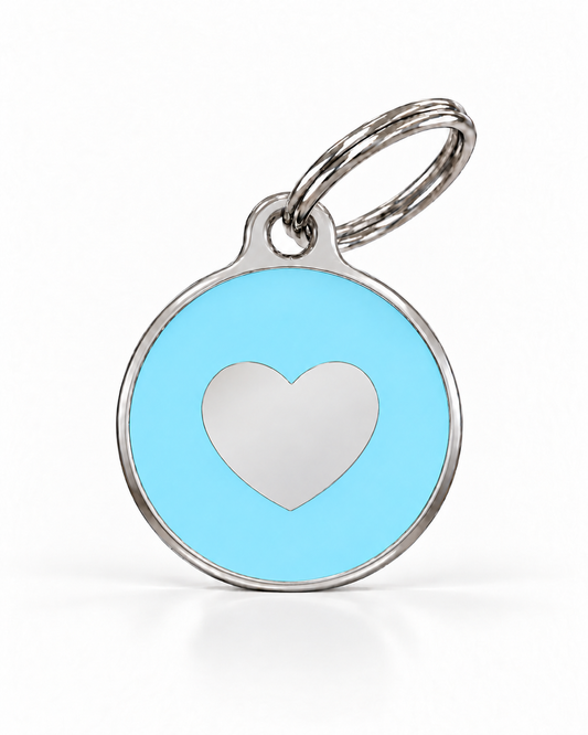 TAGiDOG Icon Heart Ice ID Tag dog ID tag, front view on white
