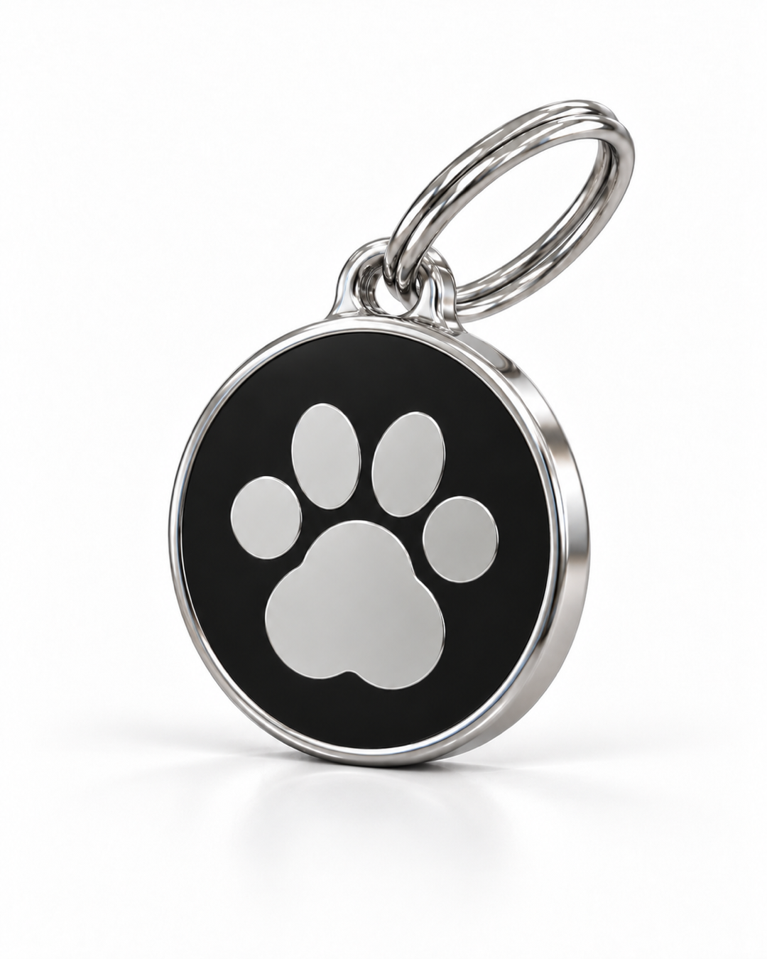 TAGiDOG Icon Paw Black ID Tag, angled view