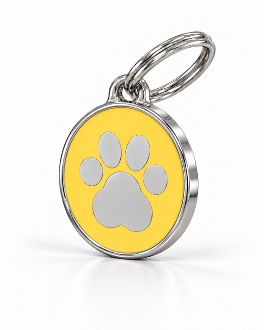 TAGiDOG Icon Paw Butter ID Tag dog ID tag, angled view