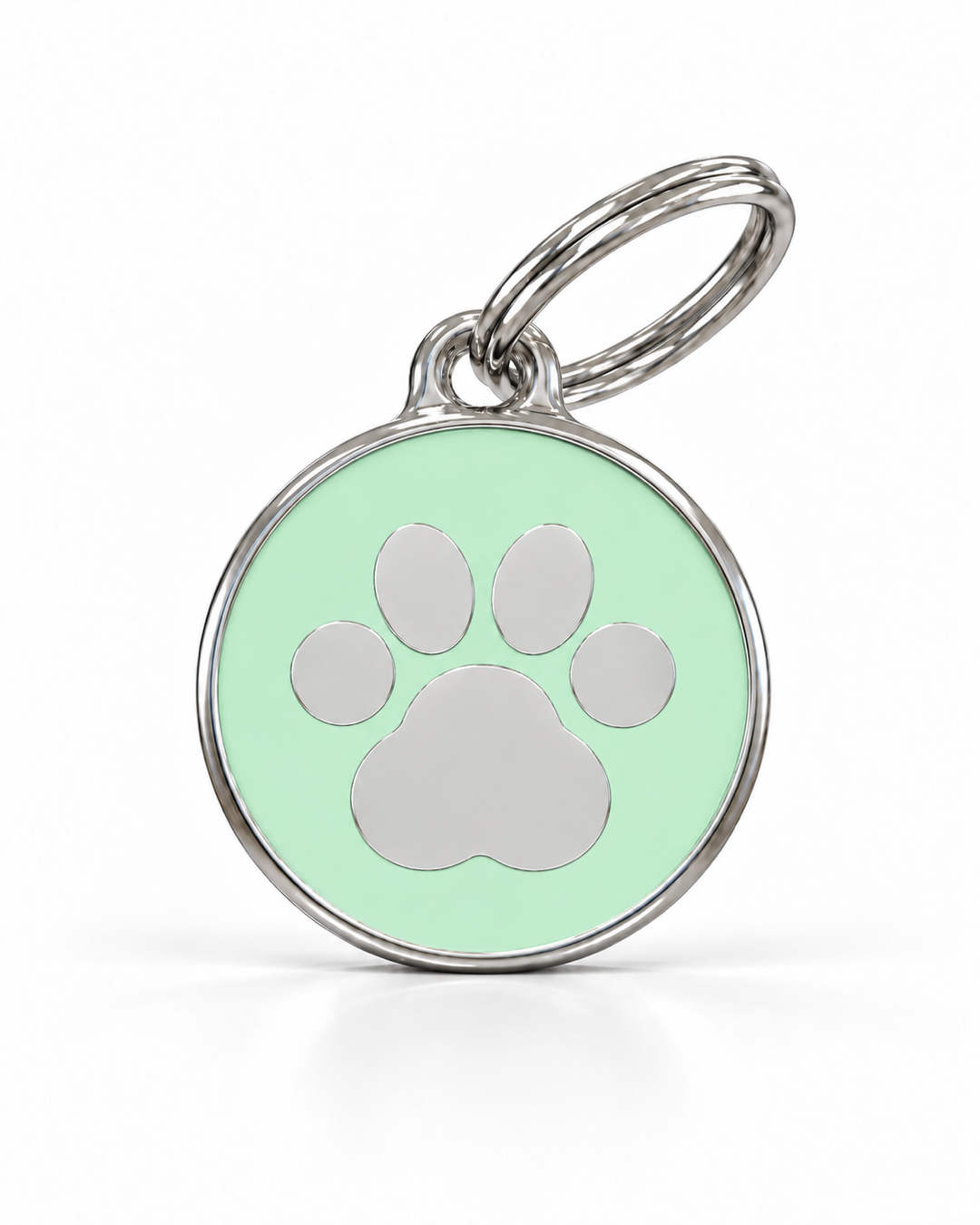 TAGiDOG Icon Paw Pistachio ID Tag dog ID tag, front view on white