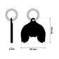 TAGiDOG Japanese Chin Dog ID Tag dimensions, 33 mm wide and 34 mm high, 3 mm thickness