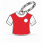 TAGiDOG Jersey Solo Red-White ID Tag dog ID tag, front view on white