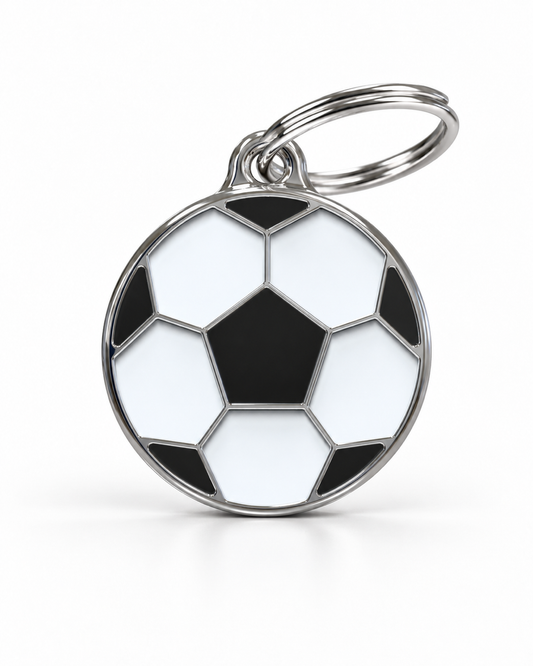 TAGiDOG Kick Off Football ID Tag dog ID tag, front view on white