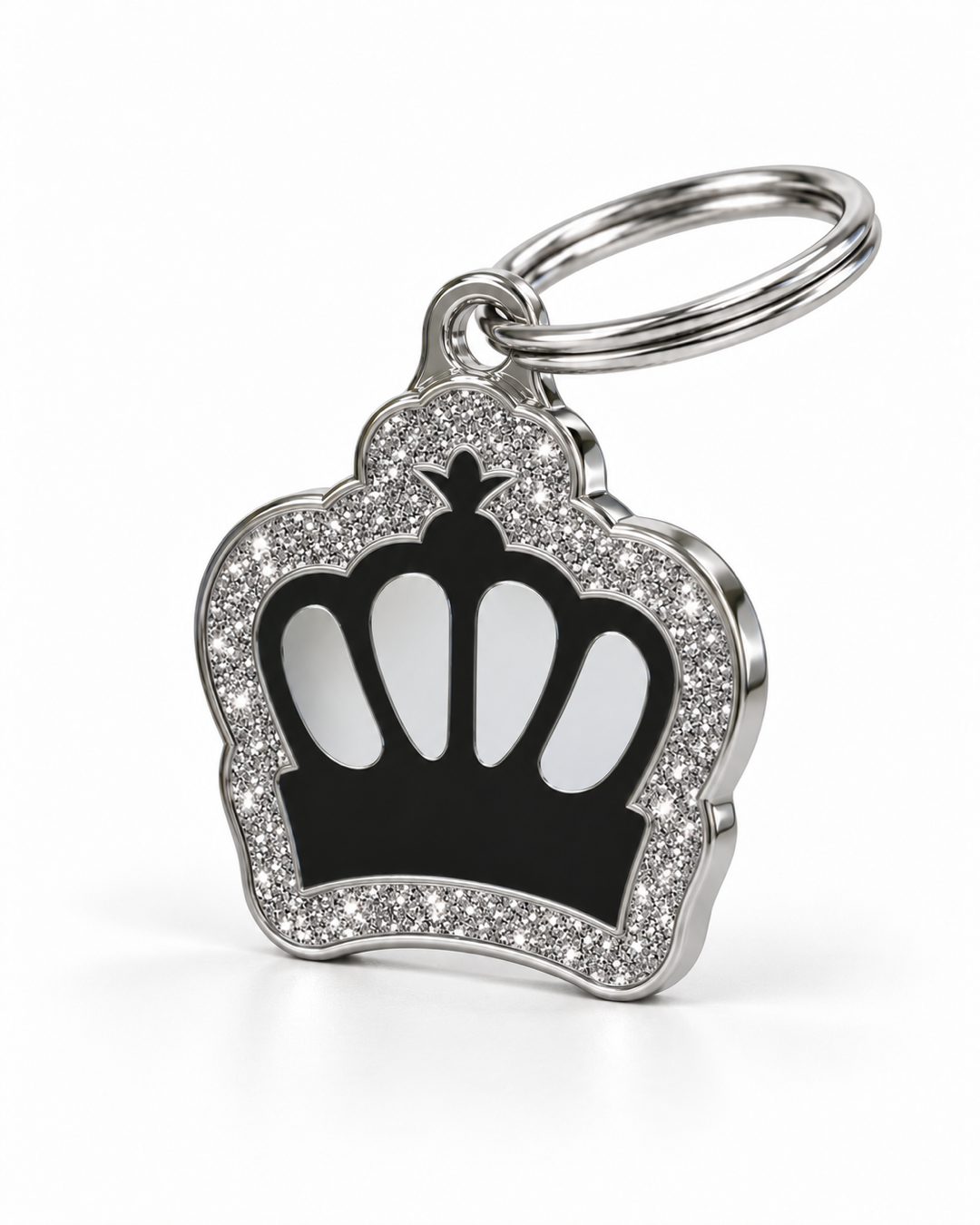 TAGiDOG King Spark Black ID Tag dog ID tag, angled view