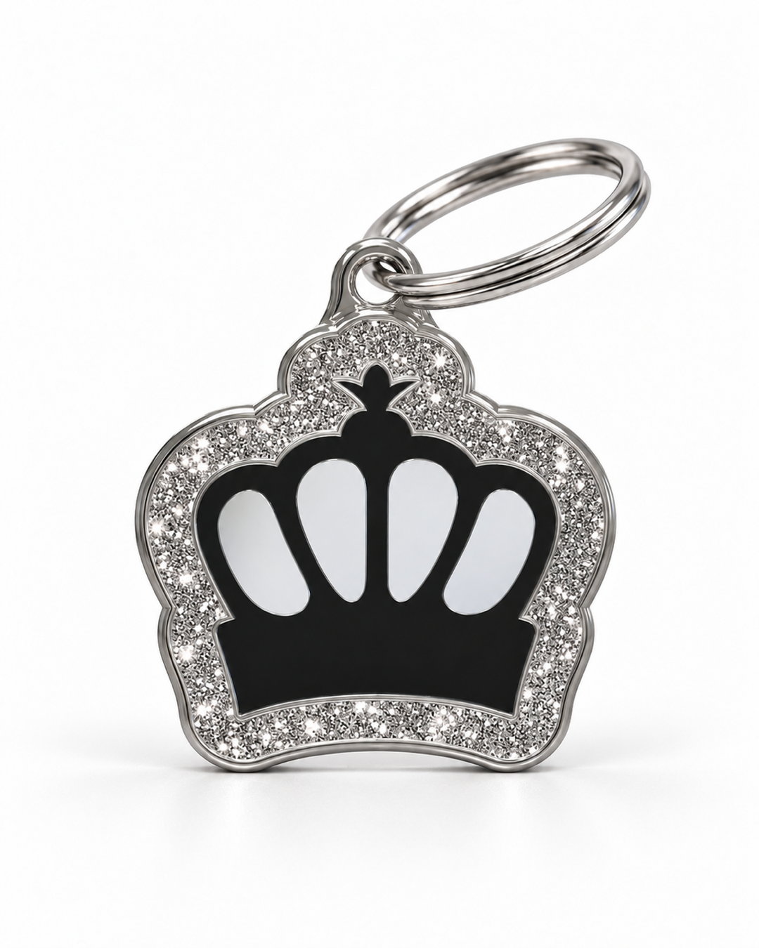 TAGiDOG King Spark Black ID Tag dog ID tag, front view on white