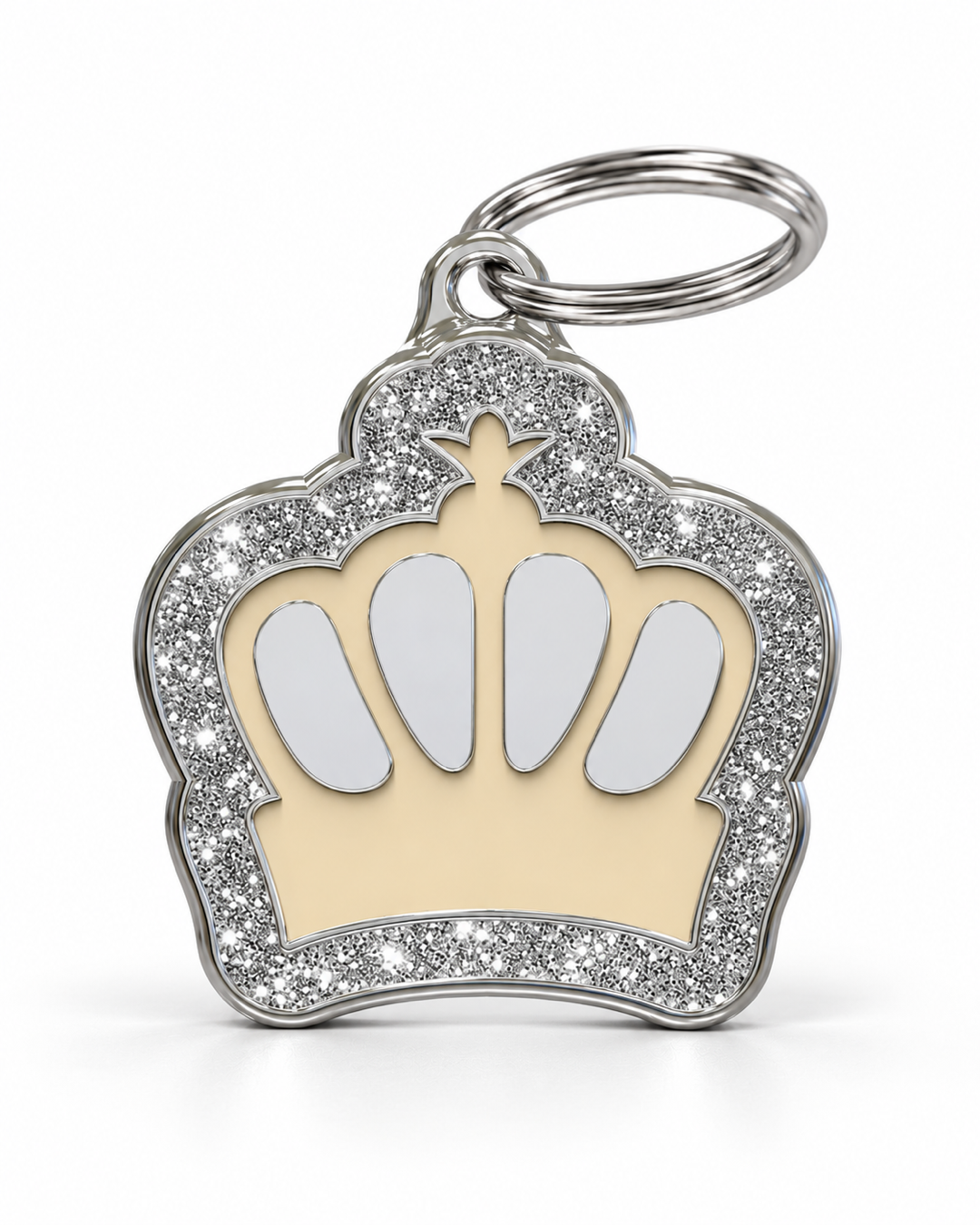 TAGiDOG King Spark Cream ID Tag dog ID tag, front view on white
