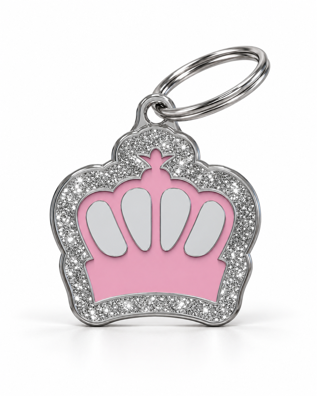 TAGiDOG King Spark Pink ID Tag, front view on white