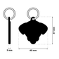 TAGiDOG Labrador Retriever Dog ID Tag dimensions, 40 mm wide and 37 mm high, 3 mm thickness