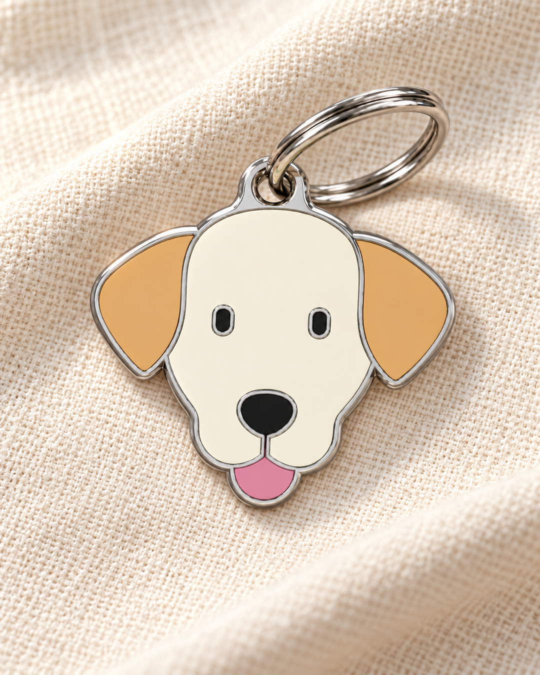 TAGiDOG Labrador Retriever Dog ID Tag on light linen