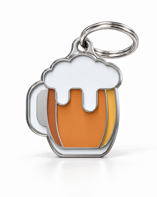 TAGiDOG Lager Beer ID Tag, front view on white