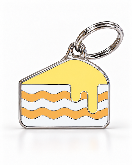 TAGiDOG Lemon Cake ID Tag dog ID tag, front view on white