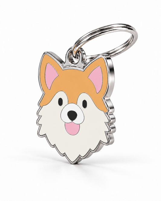 TAGiDOG Long Coat Chihuahua Dog ID Tag, angled view