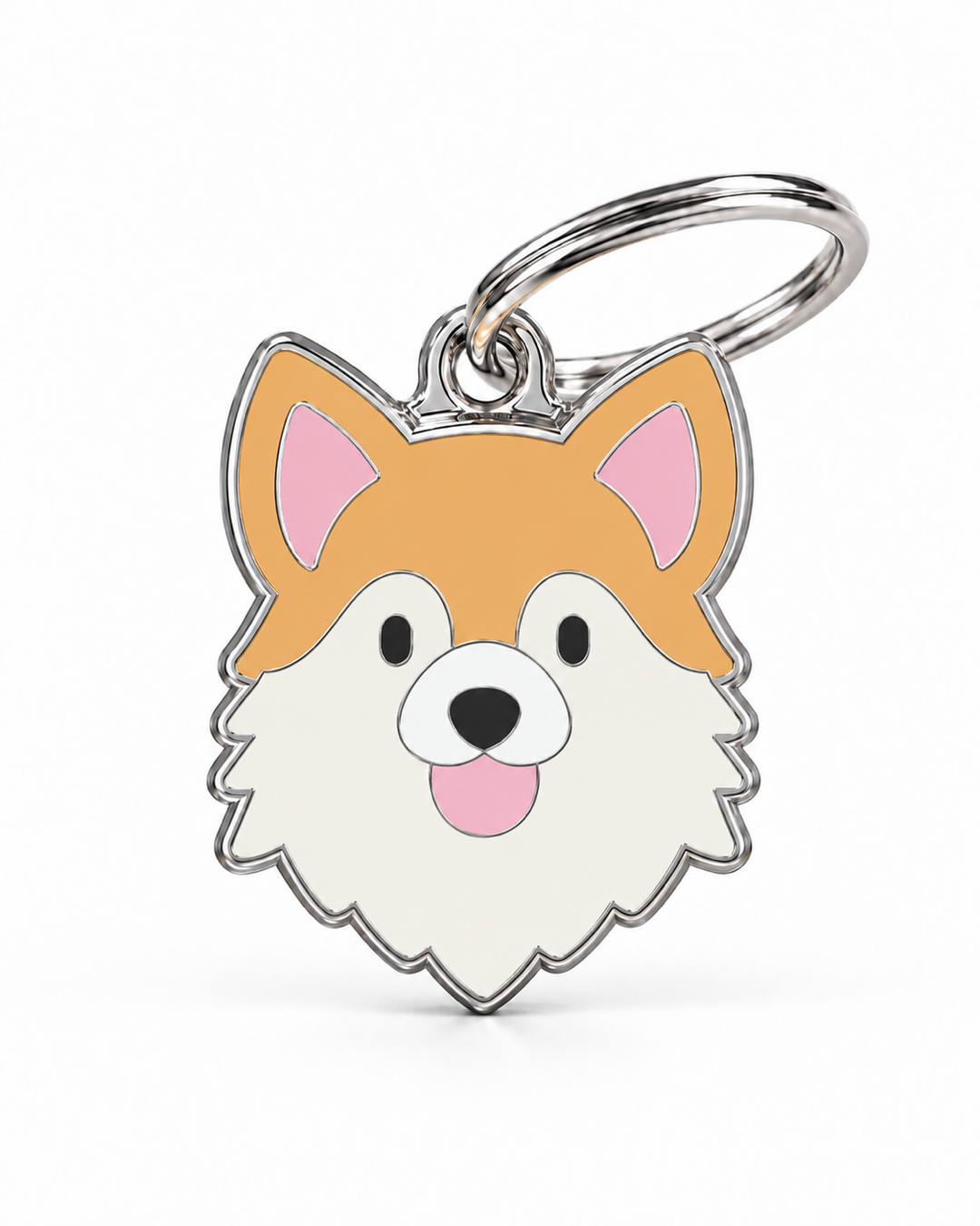 TAGiDOG Long Coat Chihuahua Dog ID Tag, front view on white