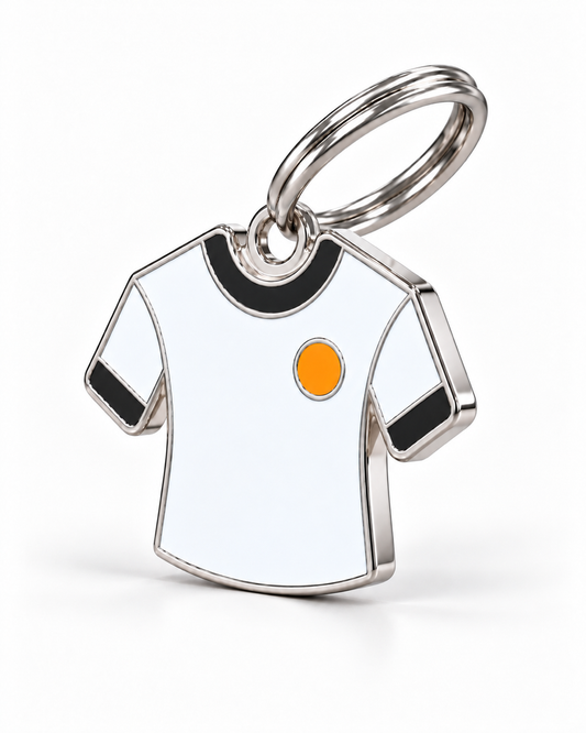 TAGiDOG Los Blancos Jersey ID Tag dog ID tag, angled view