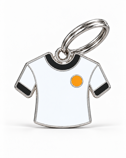 TAGiDOG Los Blancos Jersey ID Tag dog ID tag, front view on white