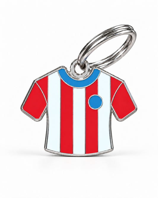 TAGiDOG Los Colchoneros Jersey ID Tag dog ID tag, front view on white