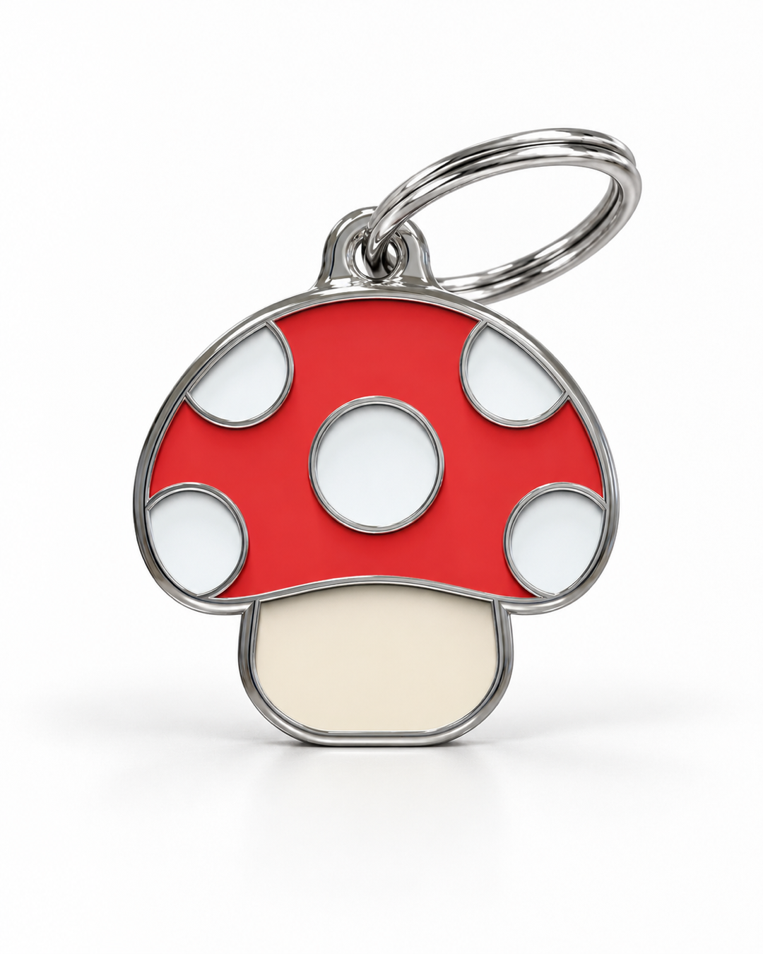 TAGiDOG Mushroom ID Tag dog ID tag, front view on white