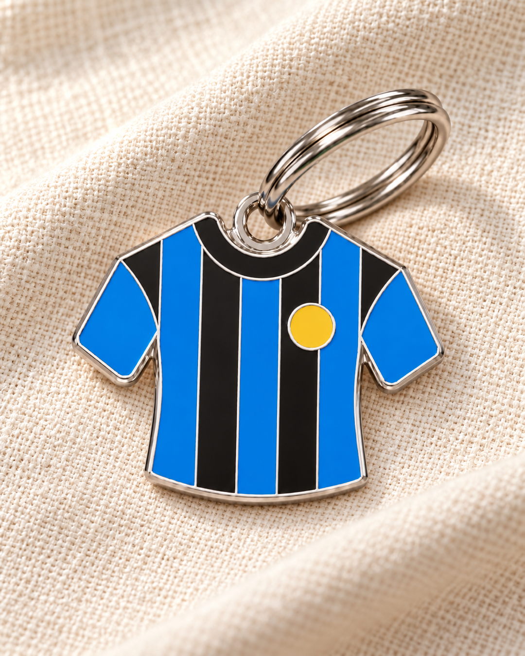 TAGiDOG Nerazzuri Jersey ID Tag dog ID tag on light linen