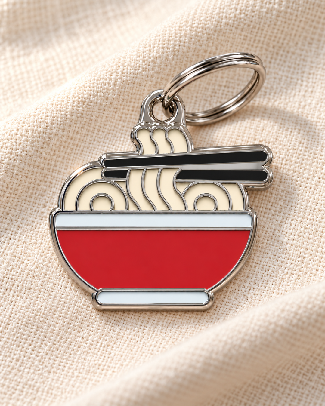 TAGiDOG Noodle ID Tag dog ID tag on light linen