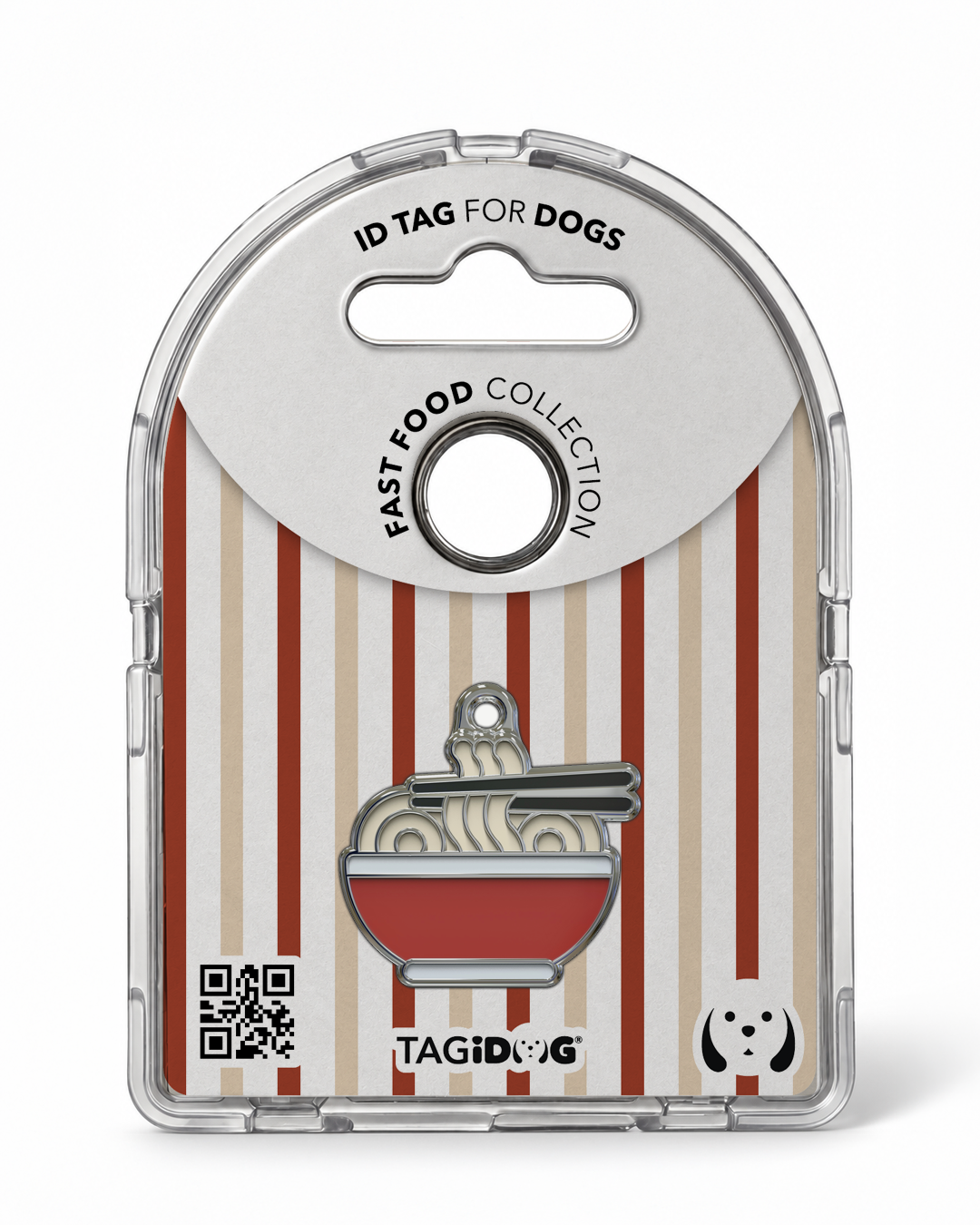 TAGiDOG Noodle ID Tag in retail packaging
