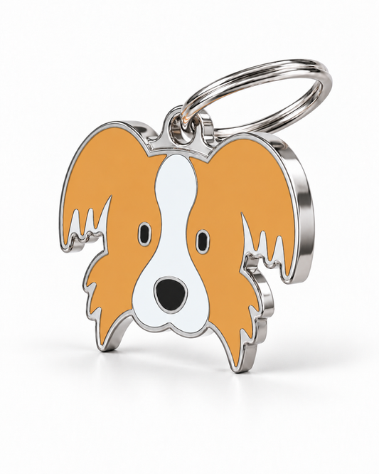 TAGiDOG Papillon Dog ID Tag, angled view