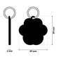 TAGiDOG Paw Spark Red ID Tag ID tag dimensions, 39 mm wide and 39 mm high, 3 mm thickness