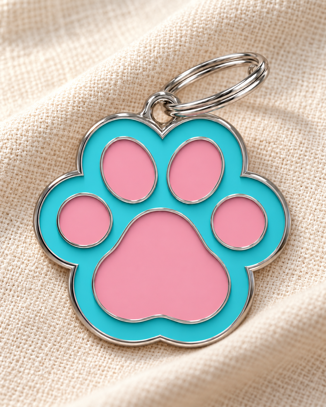 TAGiDOG Paw Bubblepop ID Tag dog ID tag on light linen