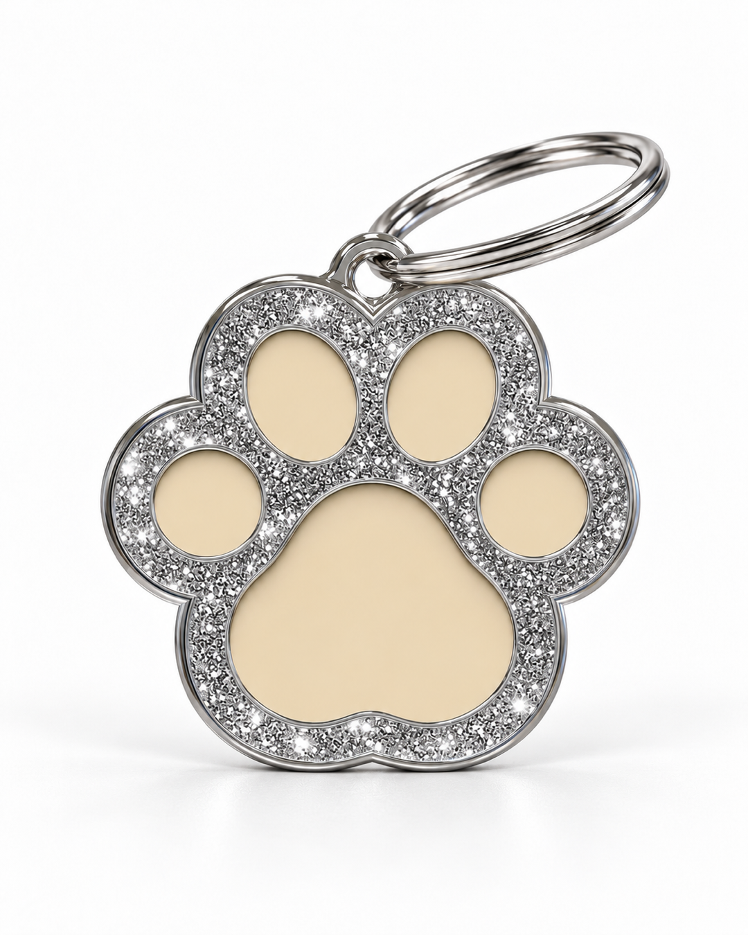 TAGiDOG Paw Spark Cream ID Tag dog ID tag, front view on white