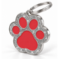 TAGiDOG Paw Spark Red ID Tag dog ID tag, angled view