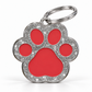 TAGiDOG Paw Spark Red ID Tag dog ID tag, front view on white