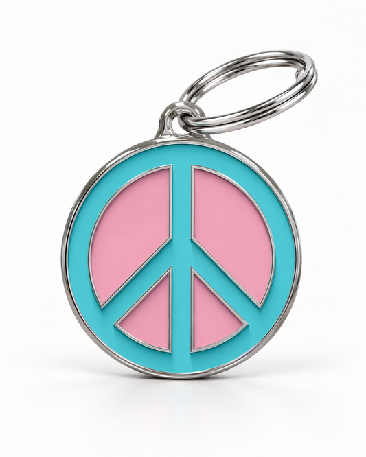 TAGiDOG Peace Bubblepop ID Tag dog ID tag, front view on white