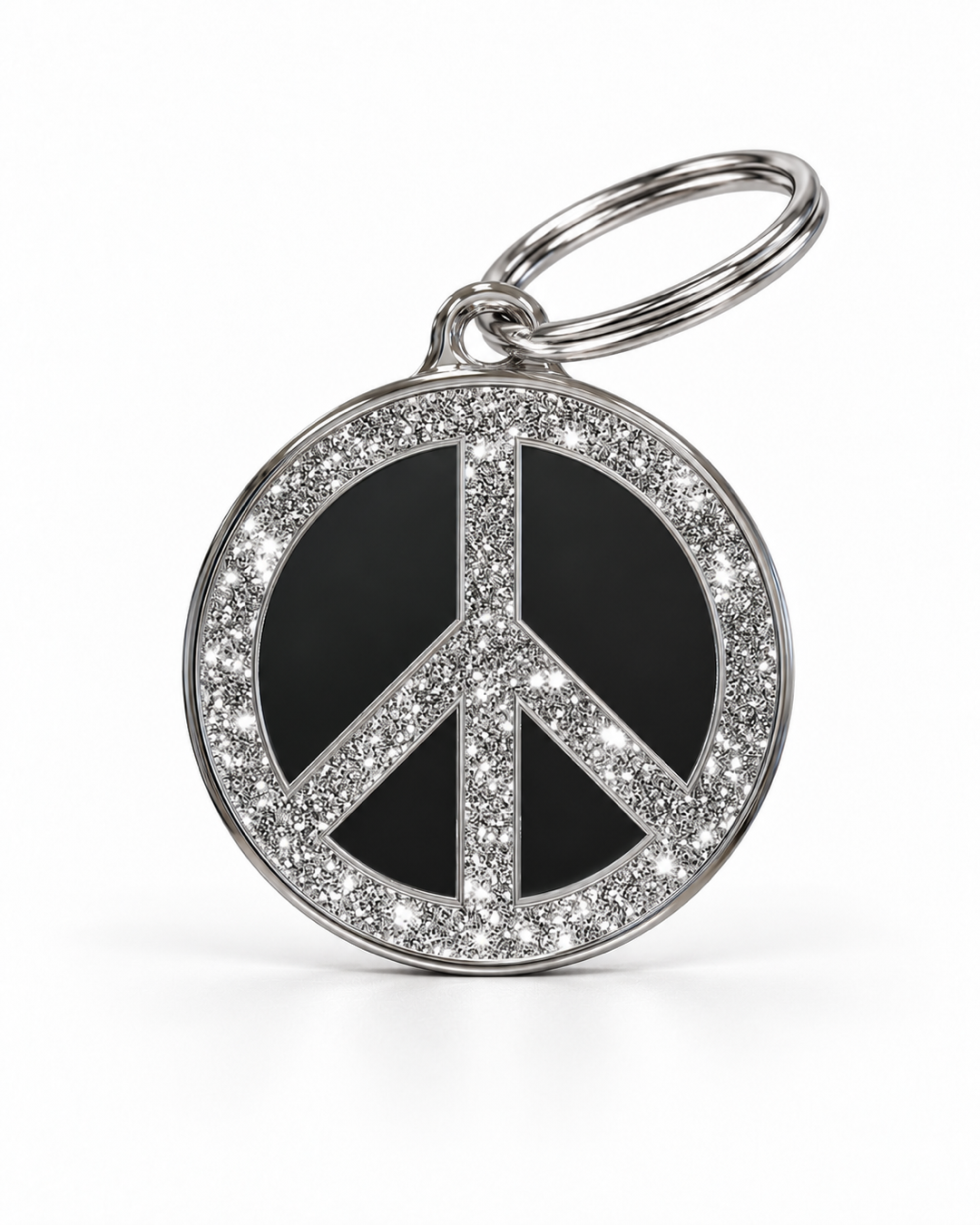 TAGiDOG Peace Spark Black ID Tag dog ID tag, front view on white