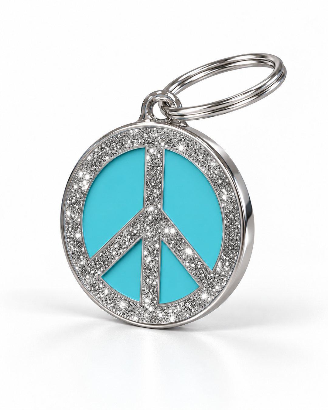 TAGiDOG Peace Spark Blue ID Tag, angled view