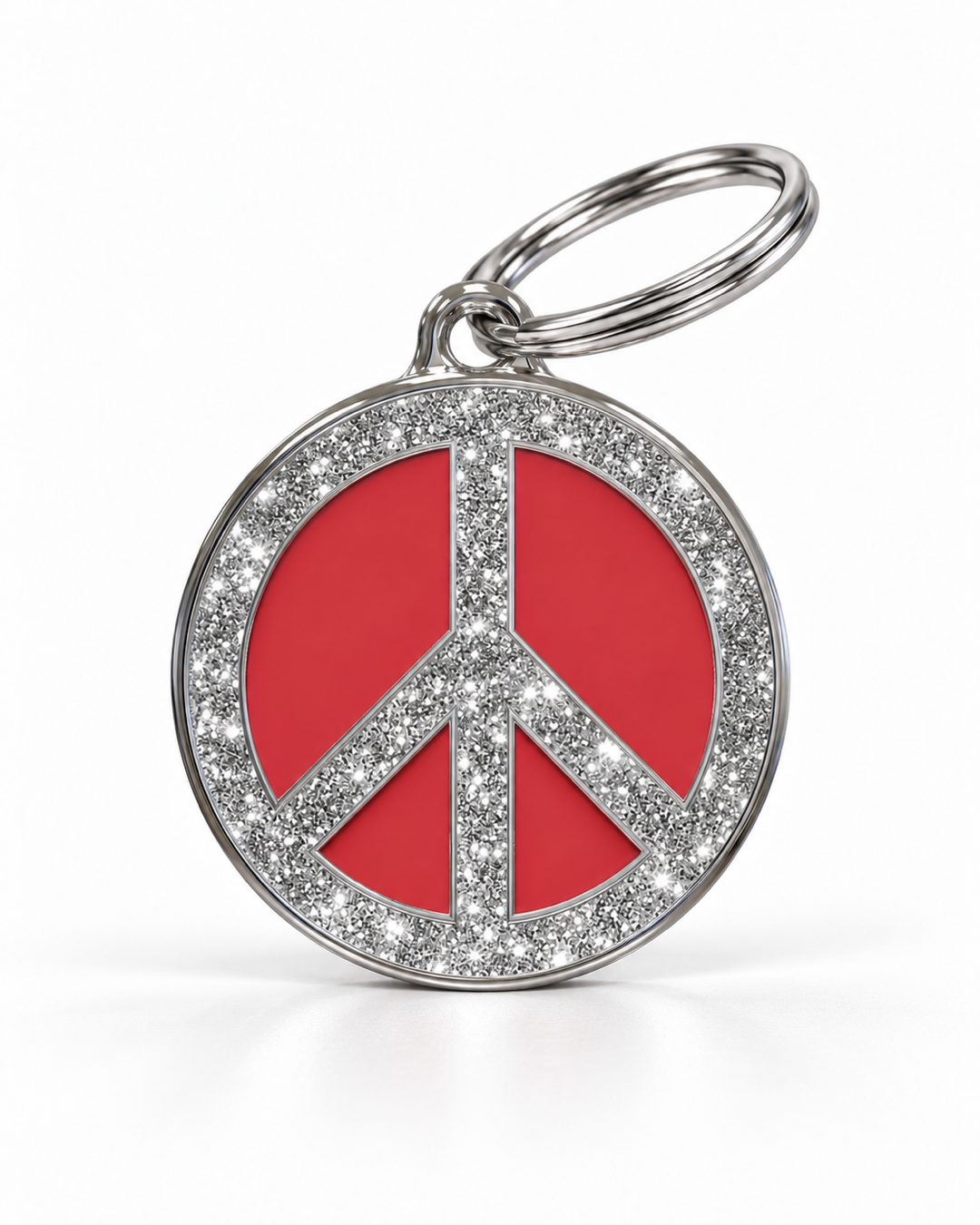 TAGiDOG Peace Spark Red ID Tag dog ID tag, front view on white
