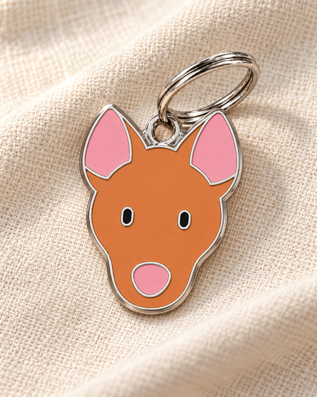 TAGiDOG Pharaoh Hound Dog ID Tag on light linen