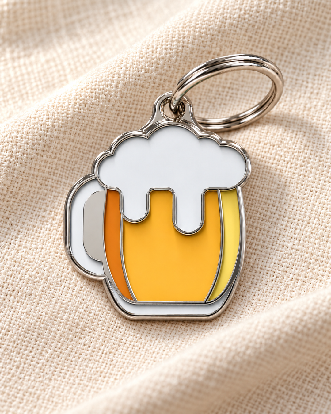 TAGiDOG Pilsner Beer ID Tag dog ID tag on light linen