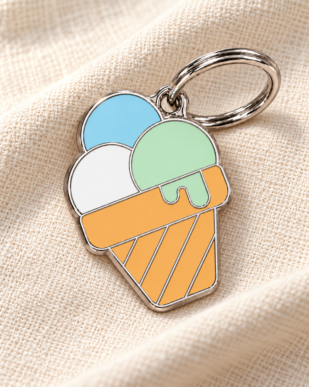 TAGiDOG Pistachio Gelato ID Tag dog ID tag on light linen