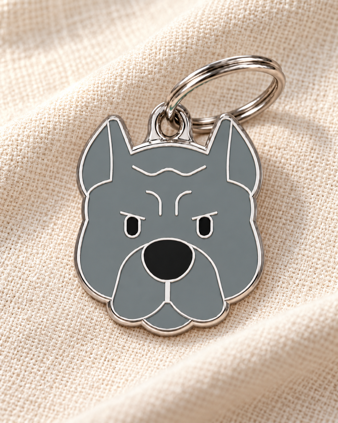 TAGiDOG Pit Bull Dog ID Tag on light linen