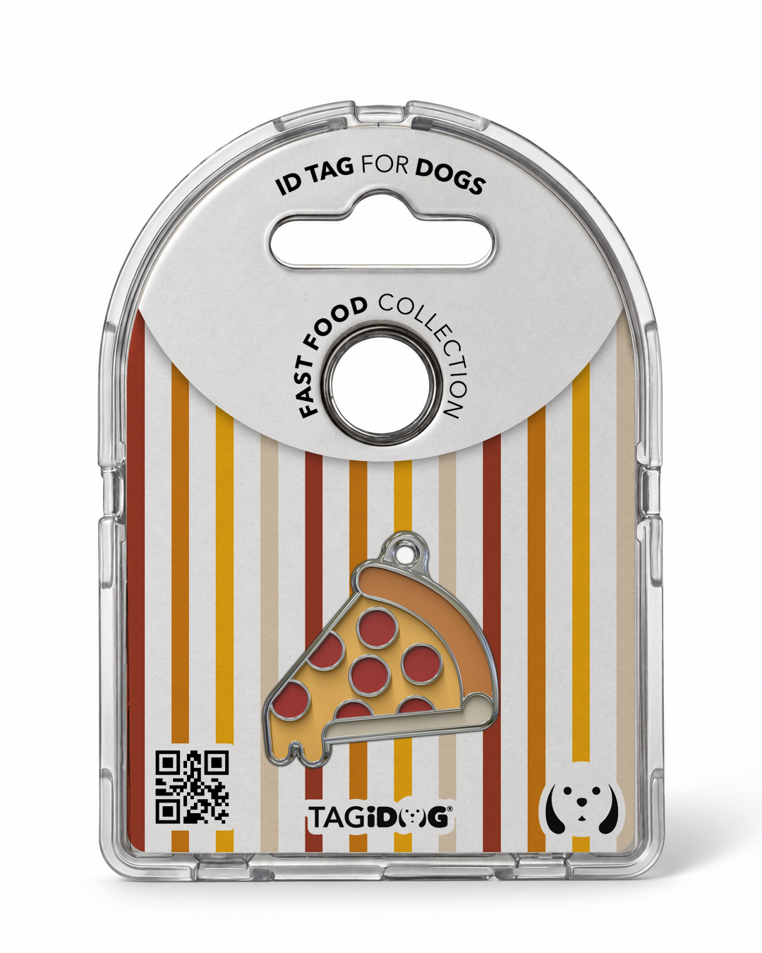 TAGiDOG Pizza ID Tag in retail packaging