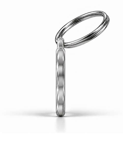 TAGiDOG Pizza ID Tag side profile showing tag thickness and split ring