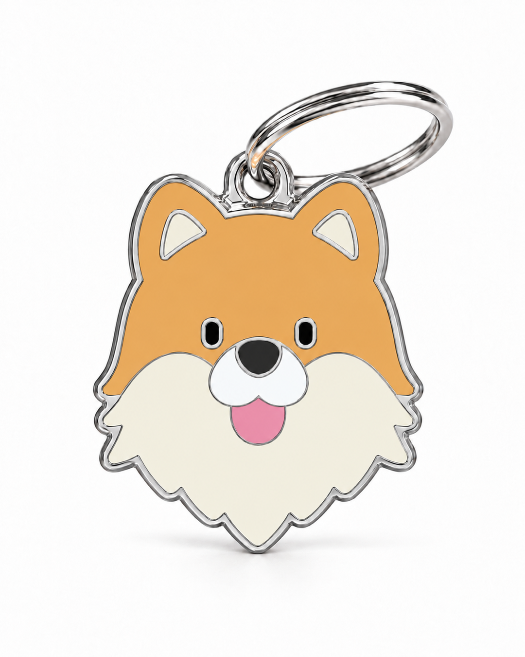 TAGiDOG Pomeranian Dog ID Tag, front view on white