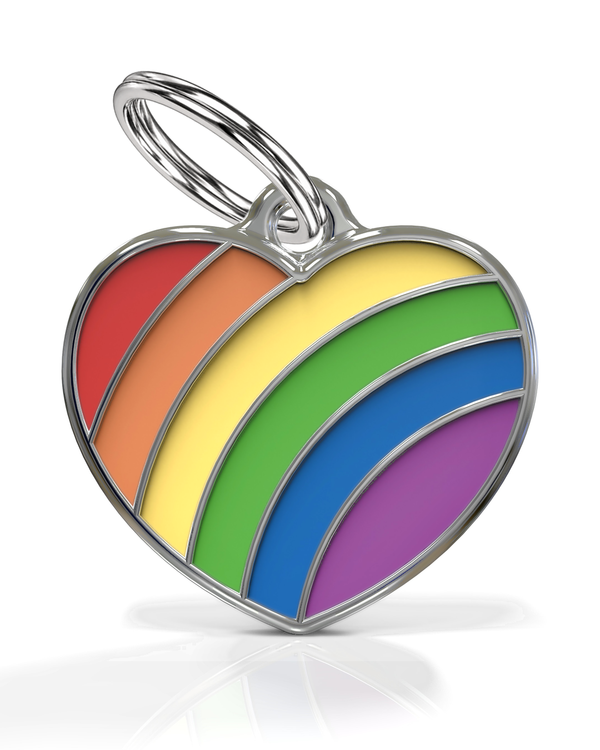 Pride Heart Rainbow ID Tag