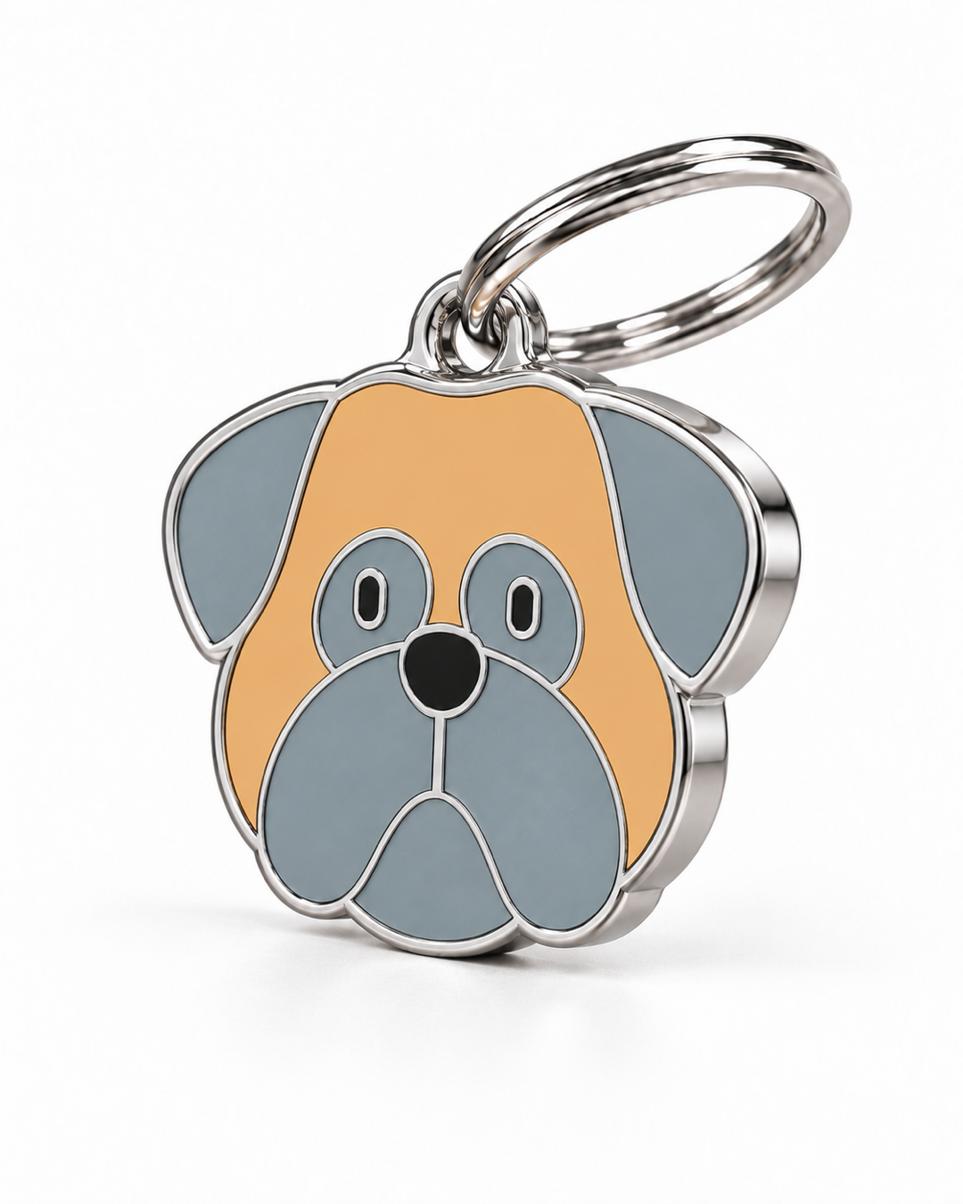 TAGiDOG Pug Dog ID Tag, angled view