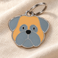 TAGiDOG Pug Dog ID Tag on light linen