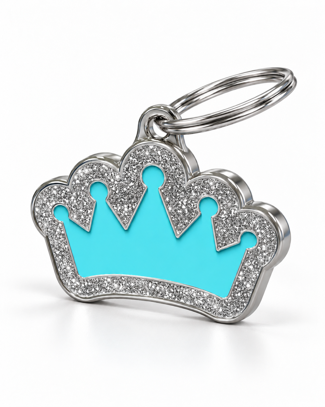 TAGiDOG Queen Spark Blue ID Tag, angled view