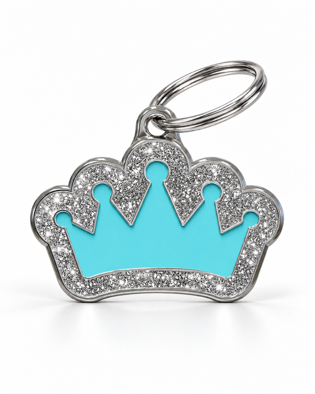 TAGiDOG Queen Spark Blue ID Tag, front view on white