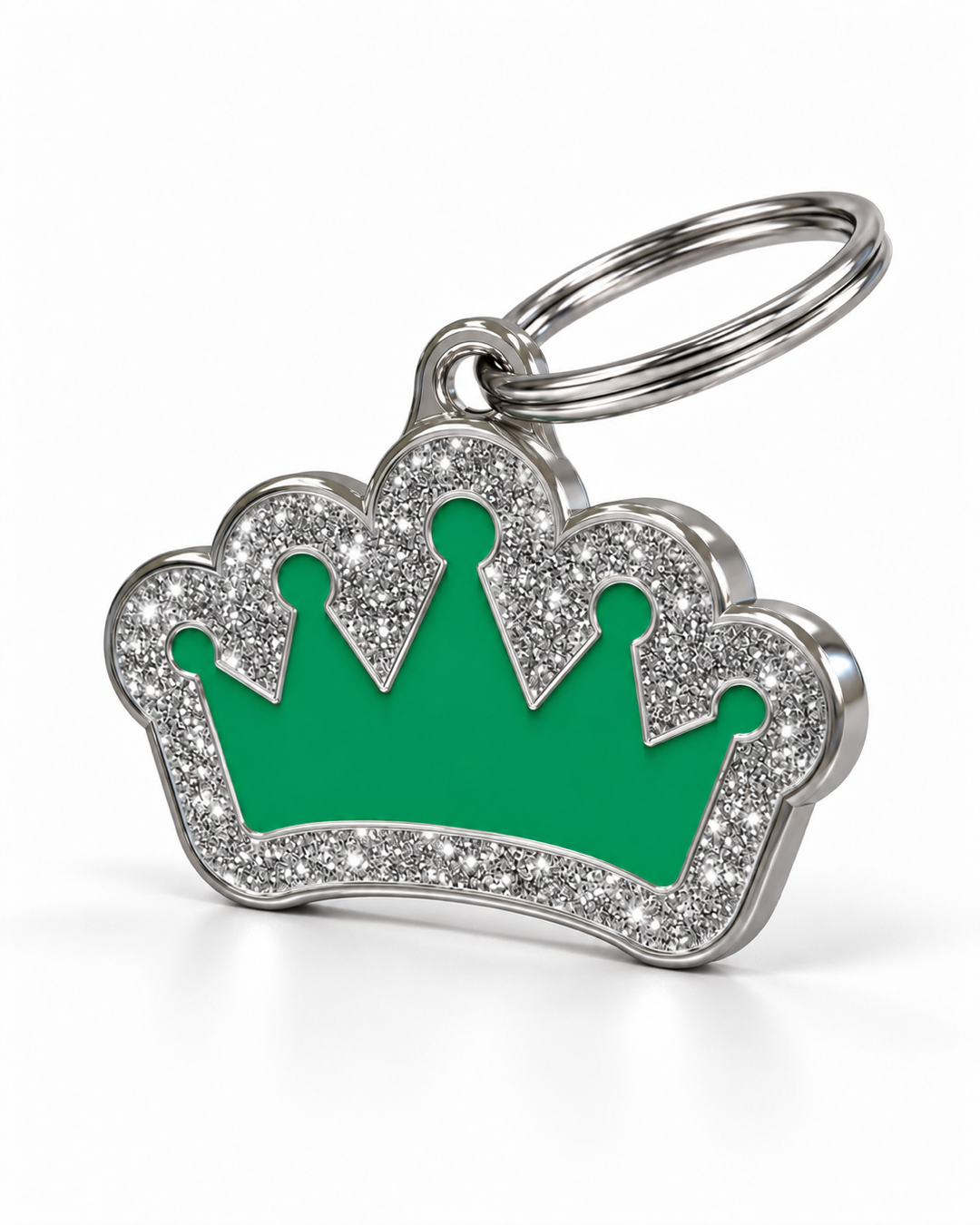 TAGiDOG Queen Spark Green ID Tag, angled view