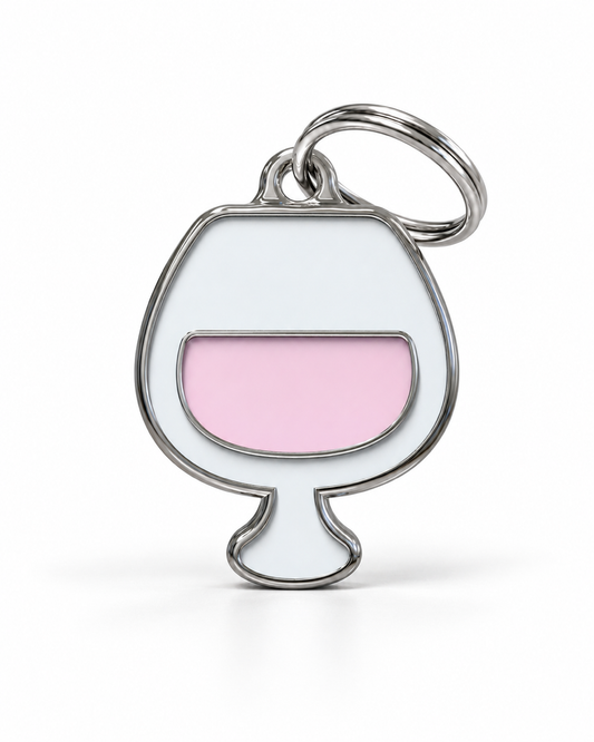 TAGiDOG Rosé ID Tag dog ID tag, front view on white