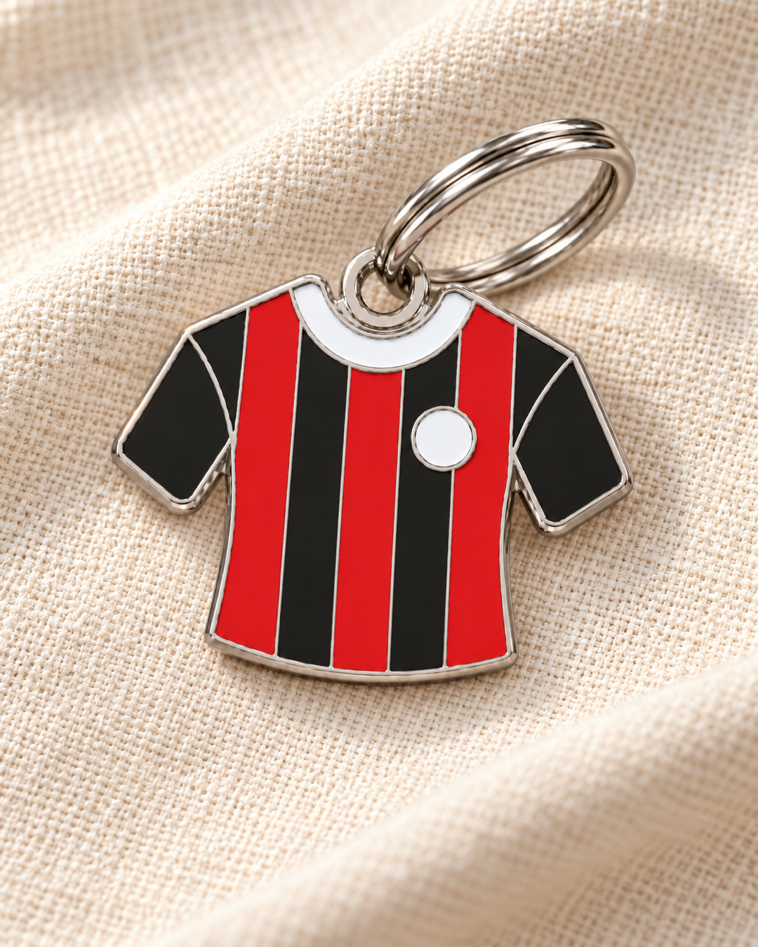 TAGiDOG Rossoneri Jersey ID Tag dog ID tag on light linen