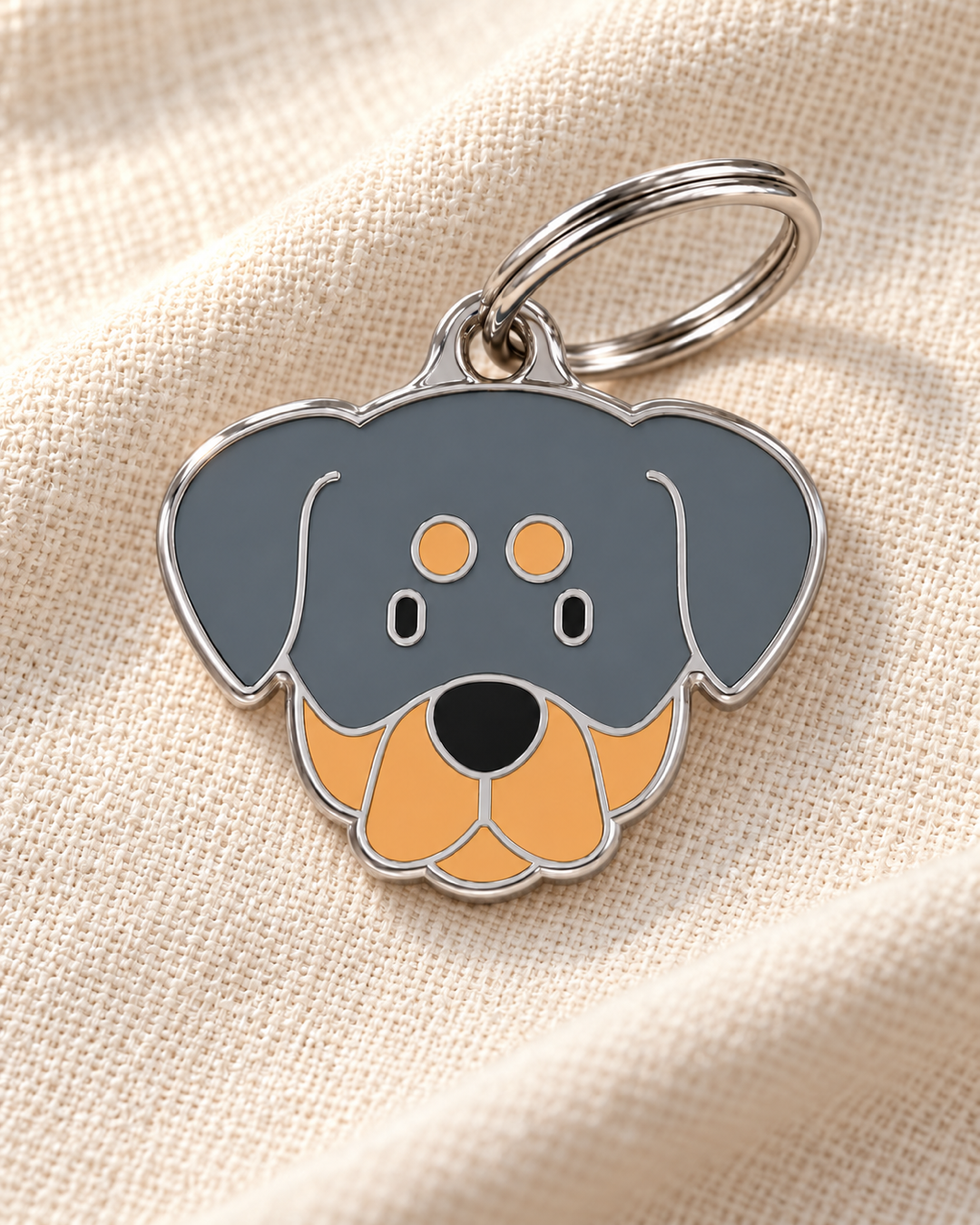 TAGiDOG Rottweiler Dog ID Tag on light linen